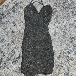 Windsor Black Ruched Bodycon Midi Dress